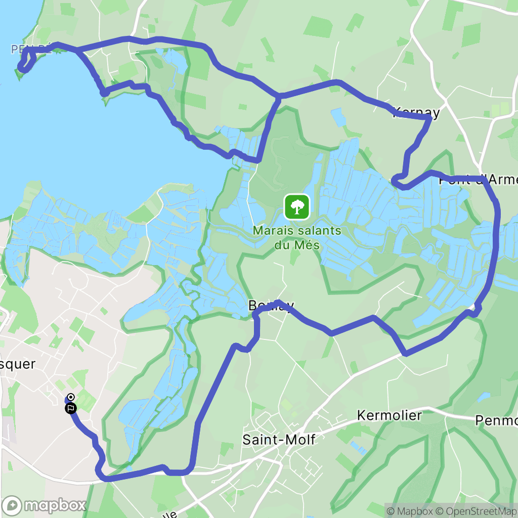 Mesquer : carte du parcours de randonnée - France