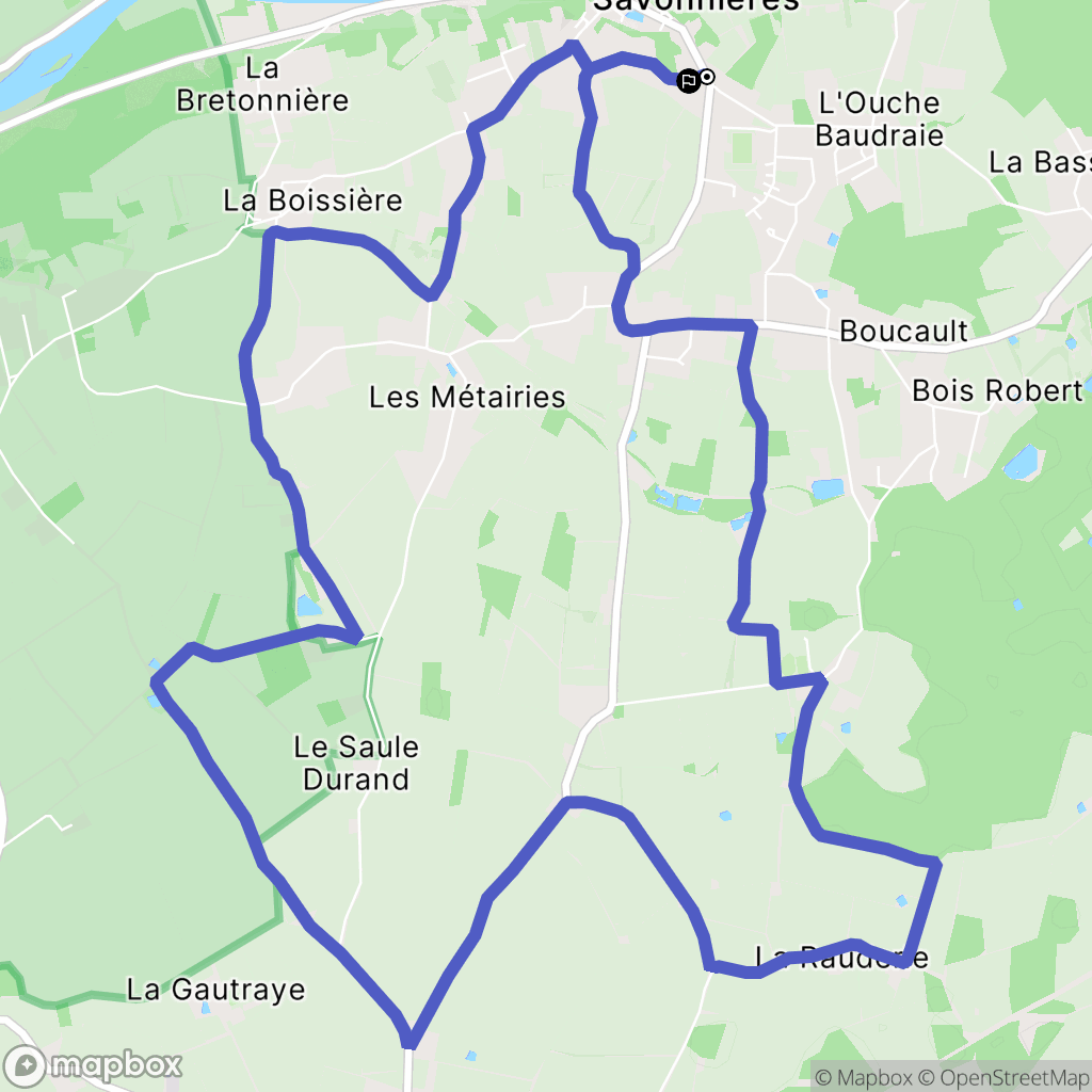 Savonnières : carte du parcours de randonnée - France