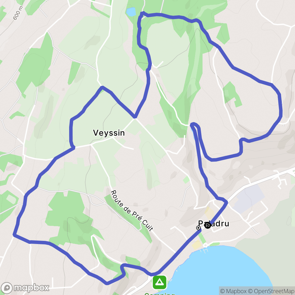 Villages du Lac de Paladru : carte du parcours de randonnée - France