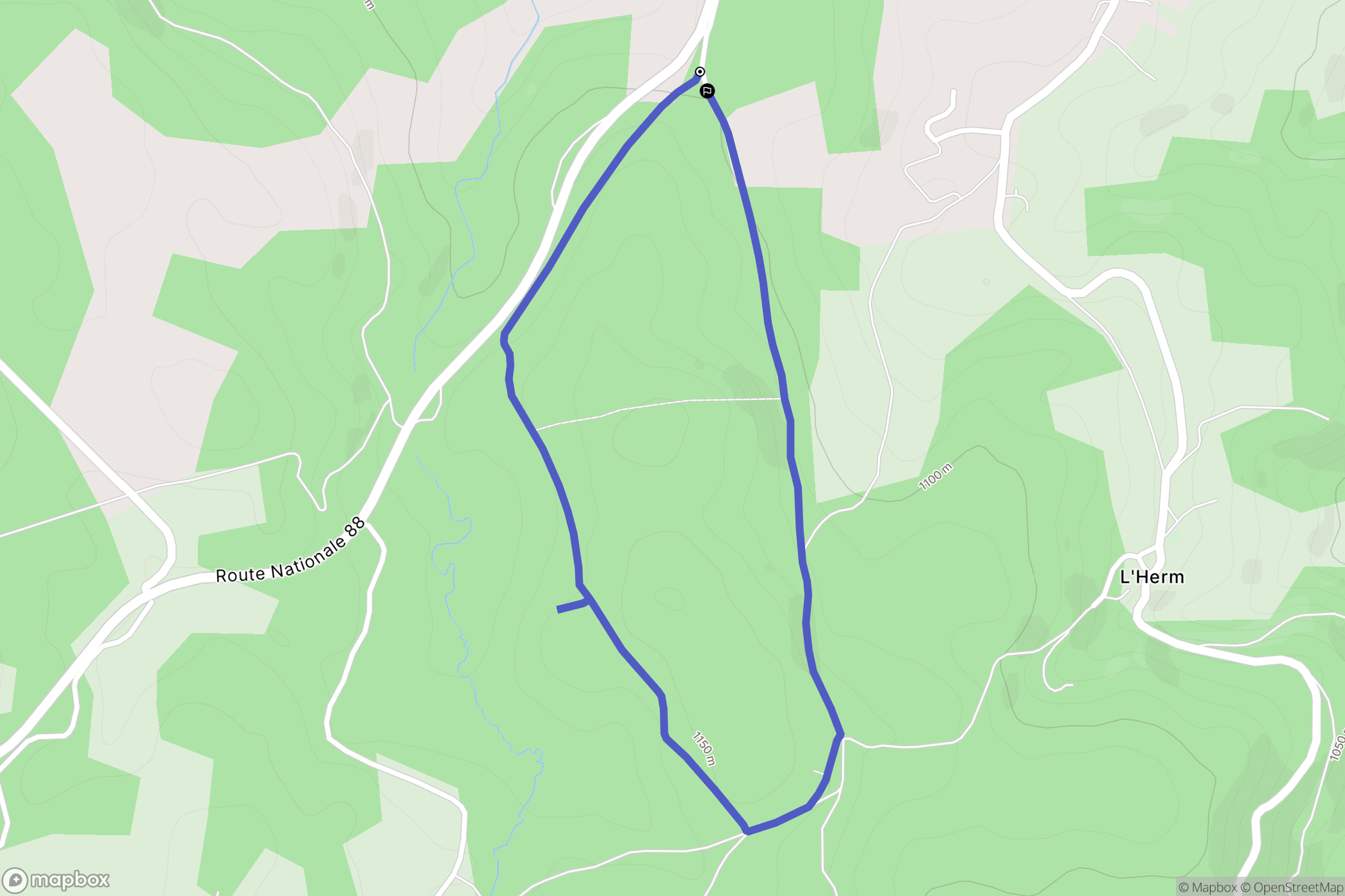Saint-Flour-de-Mercoire : carte du parcours de randonnée - France