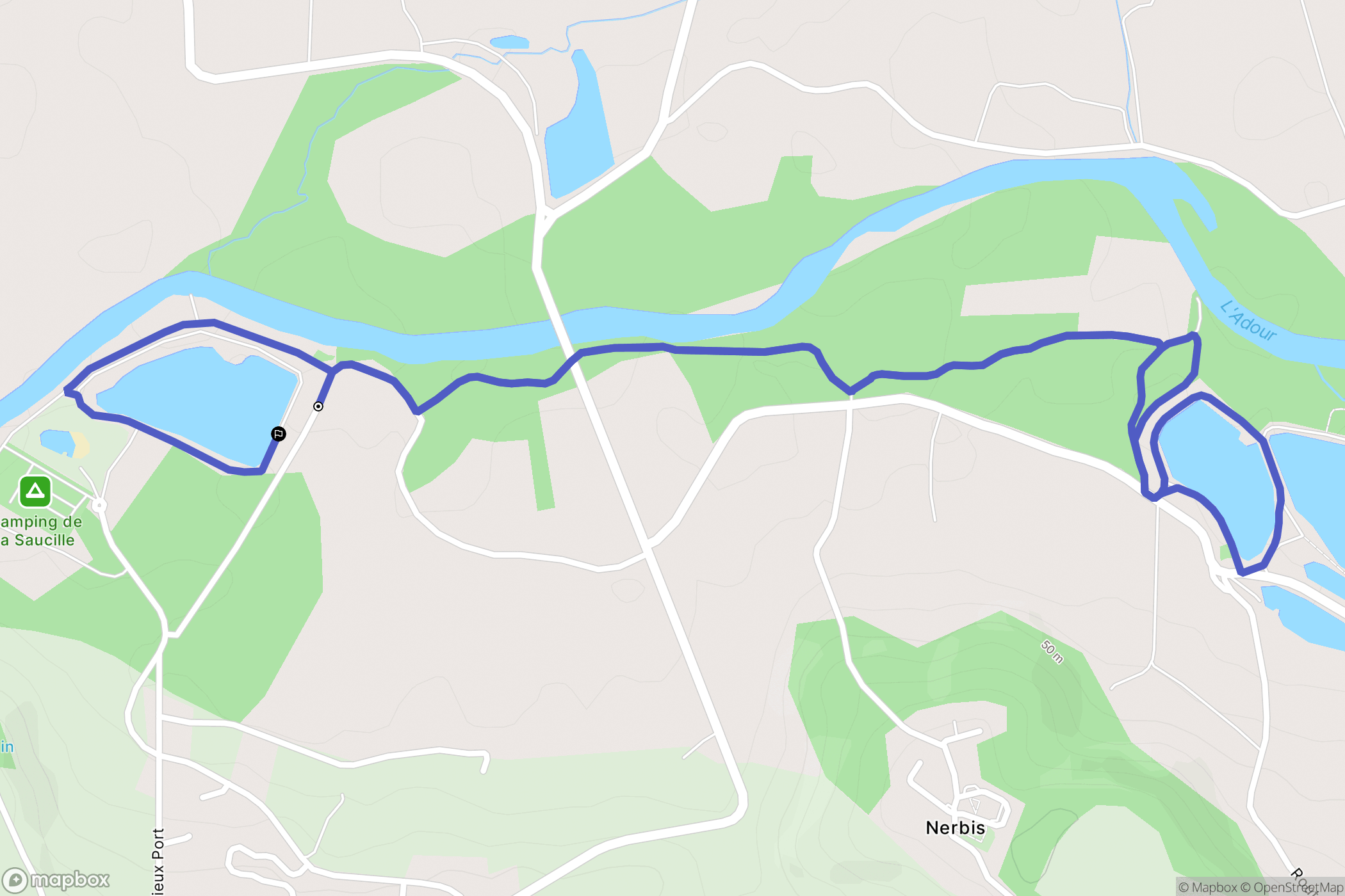 Mugron : carte du parcours de randonnée - France