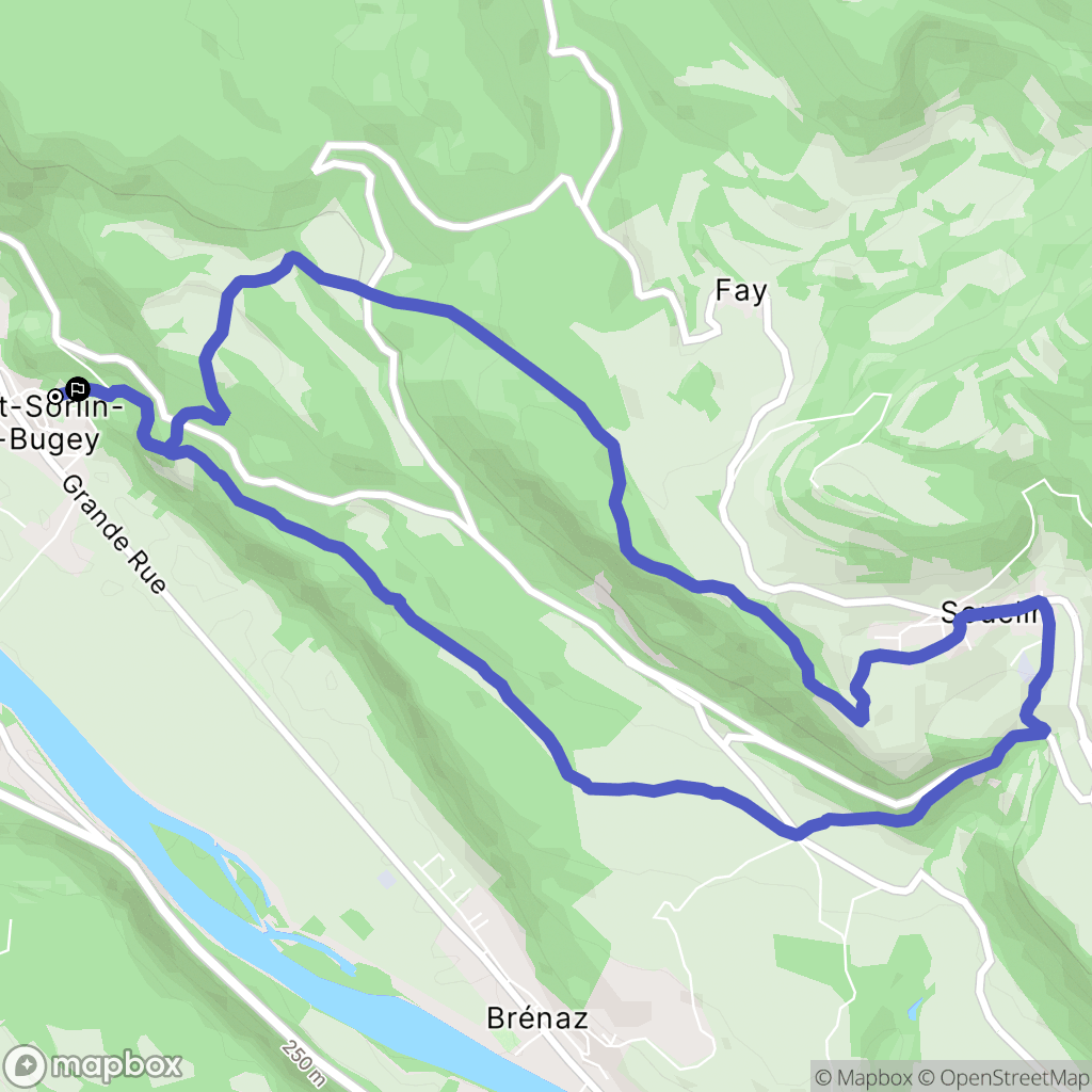 Saint-Sorlin-en-Bugey : carte du parcours de randonnée - France