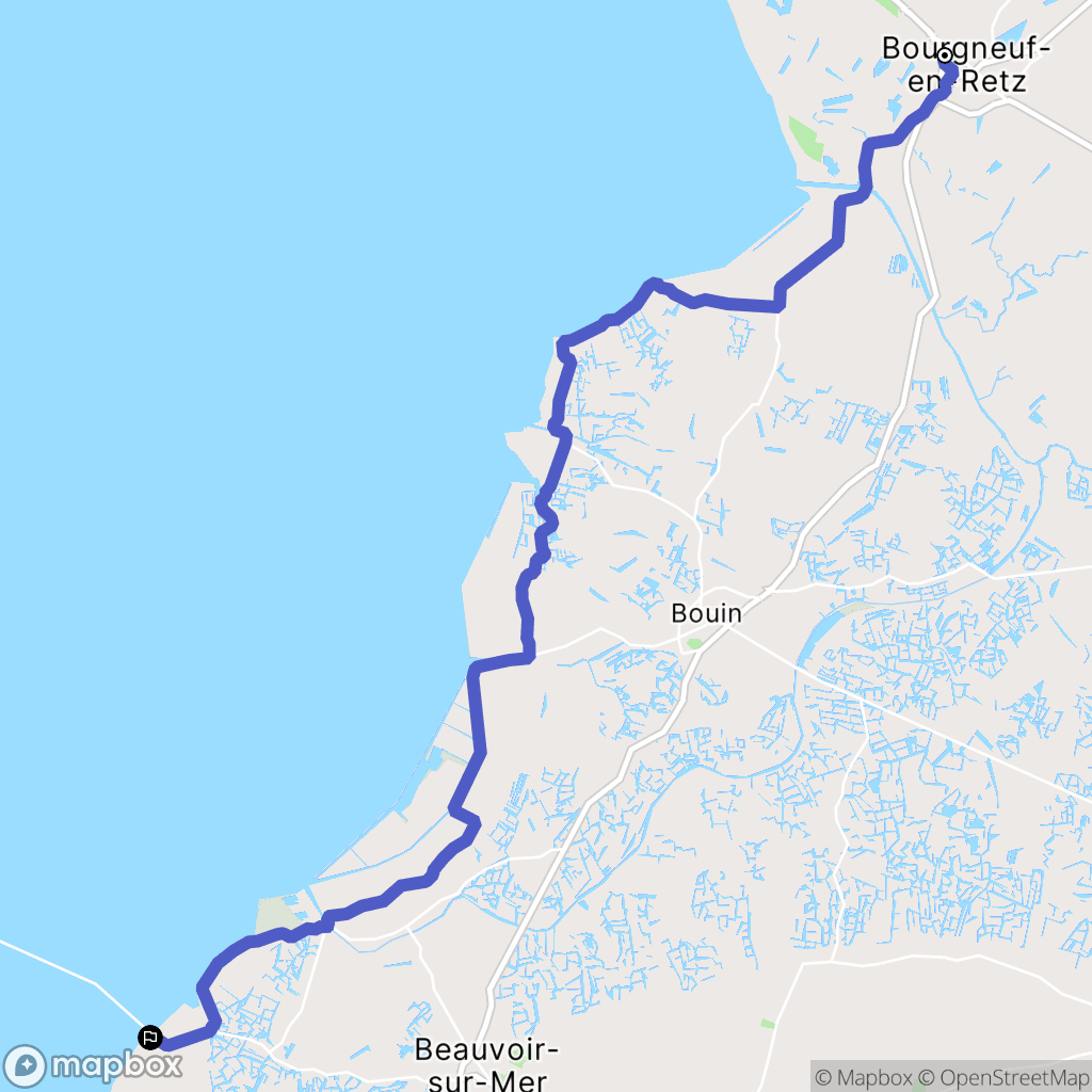 Villeneuve-en-Retz : carte du parcours de randonnée - France