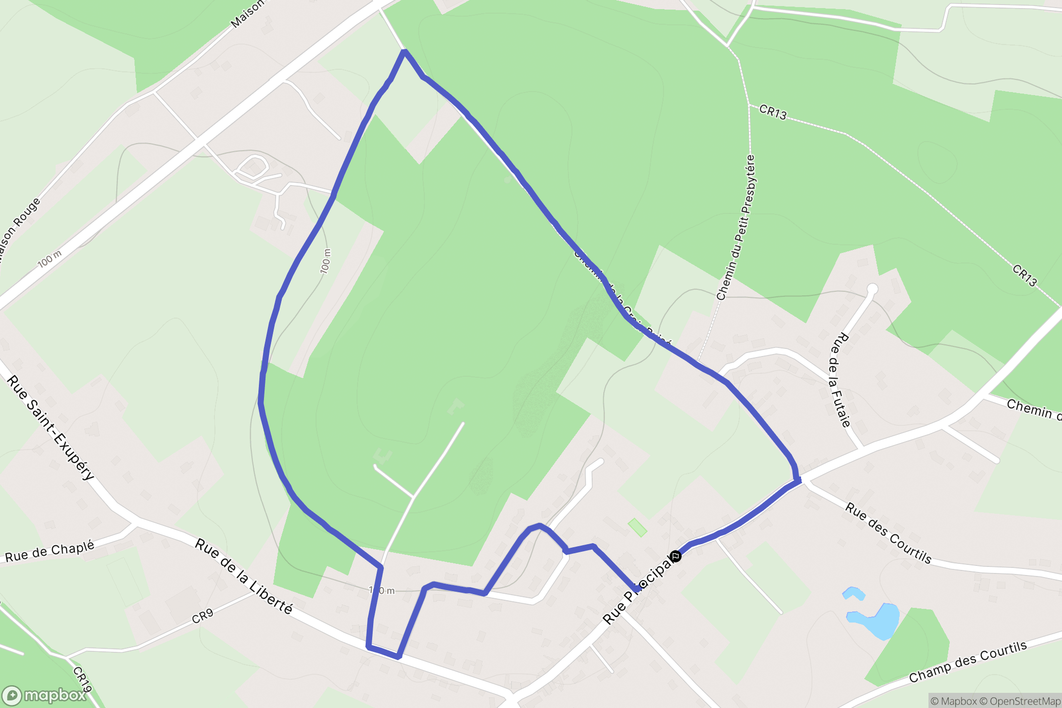 Sillé-le-Philippe : carte du parcours de randonnée - France