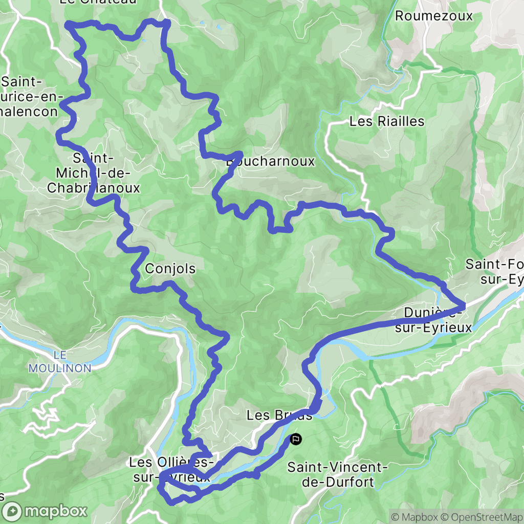 Saint-Vincent-de-Durfort : carte du parcours de randonnée - France