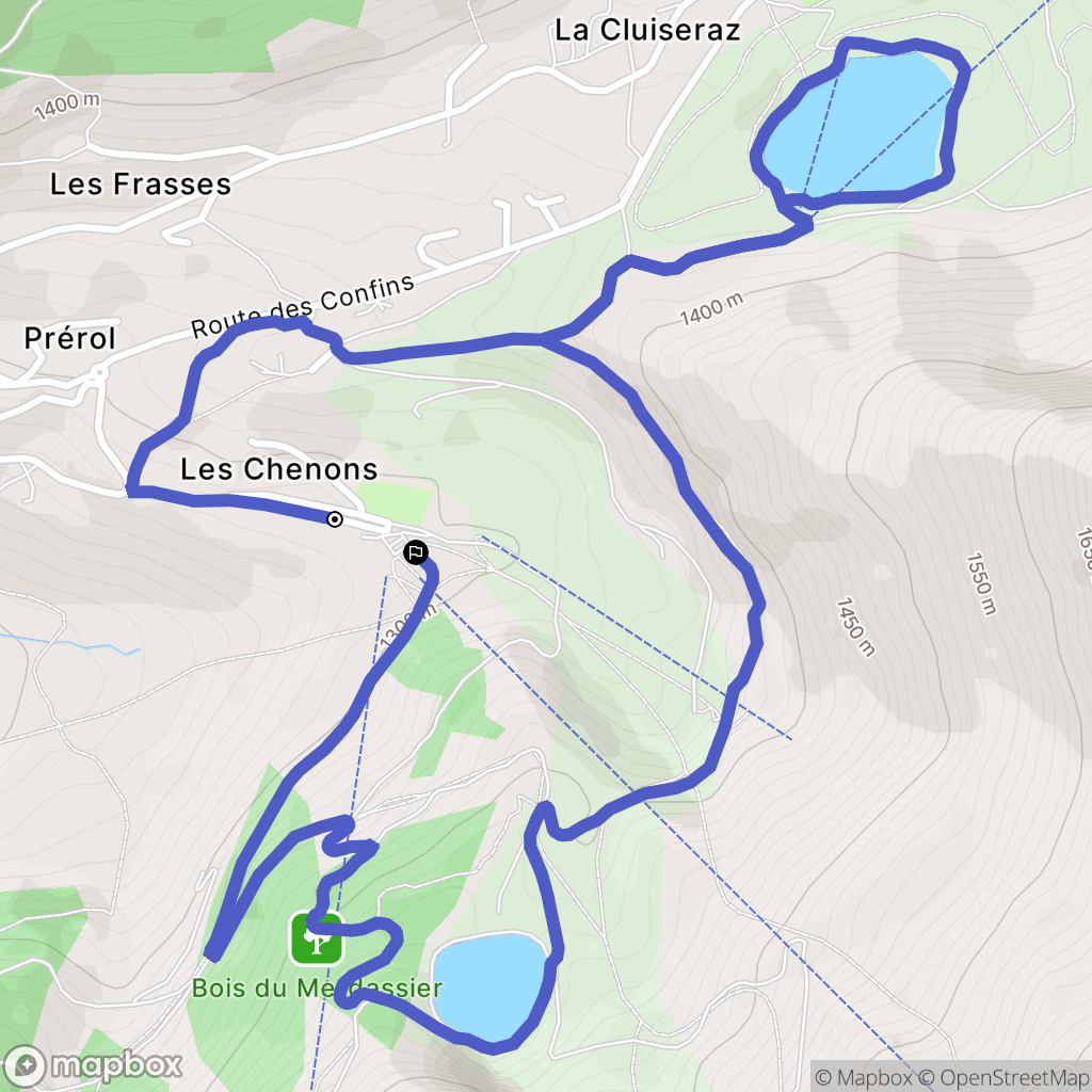 La Clusaz : carte du parcours de randonnée - France