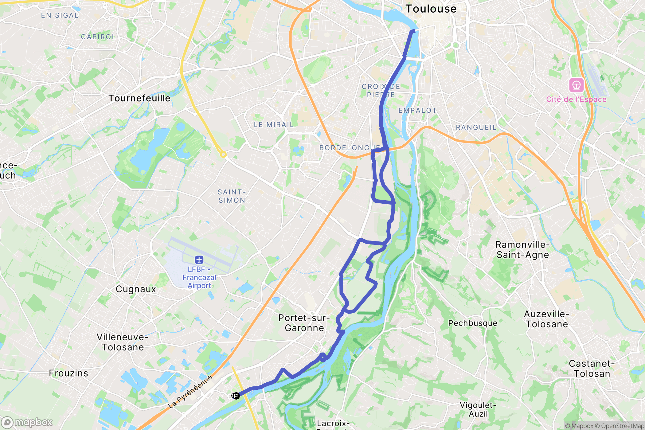 Roques : carte du parcours de randonnée - France