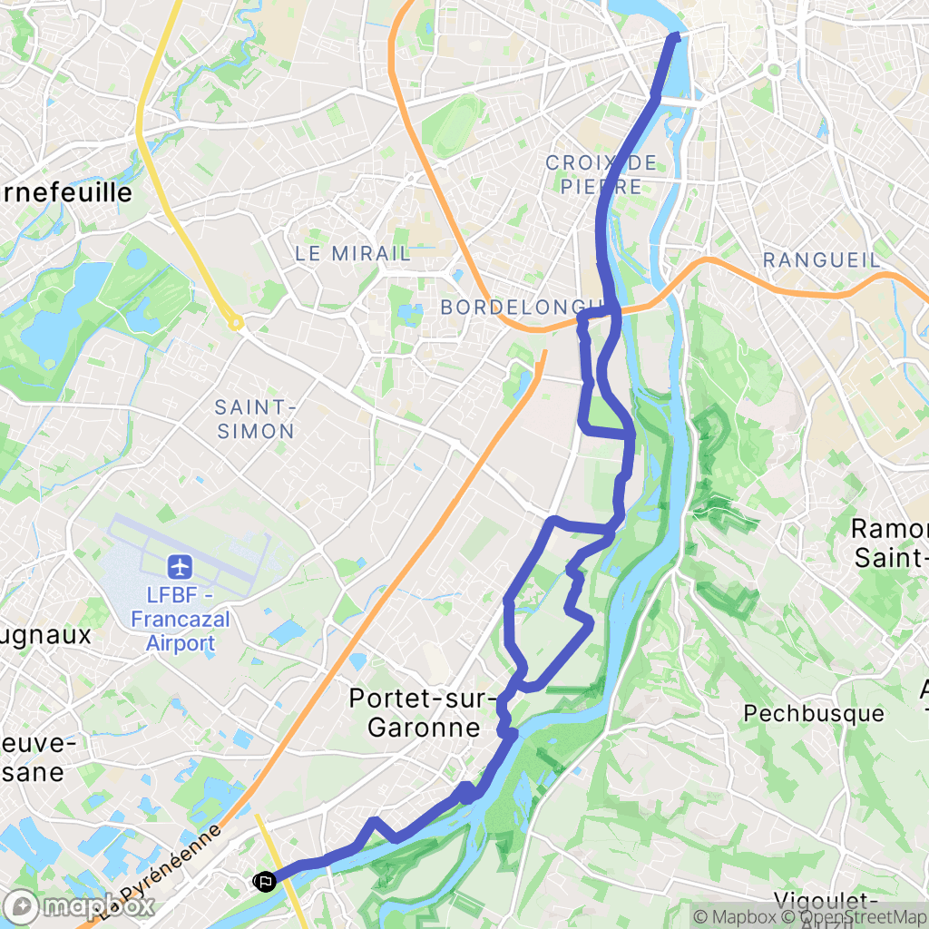 Roques : carte du parcours de randonnée - France