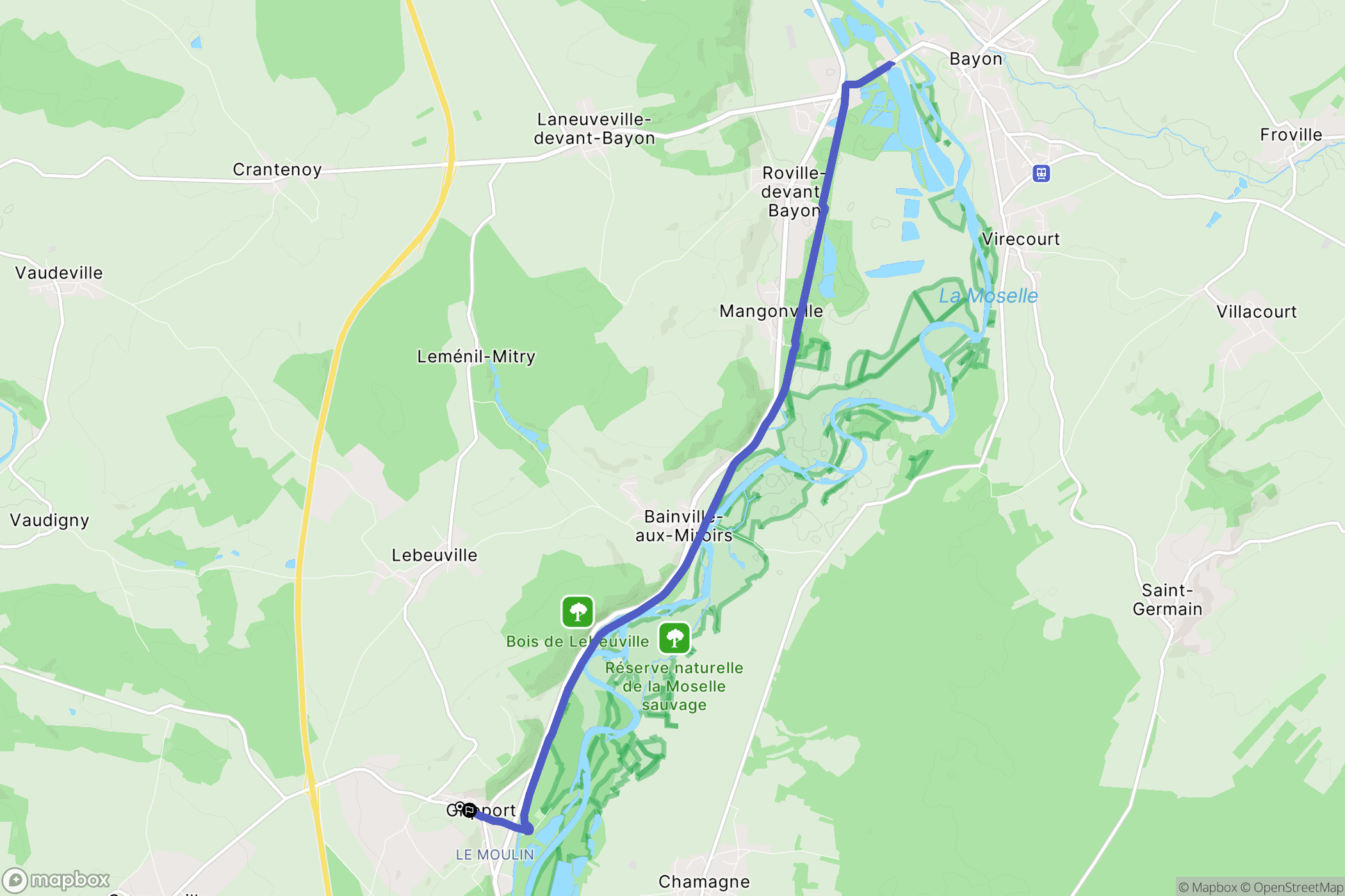 Gripport : carte du parcours de randonnée - France