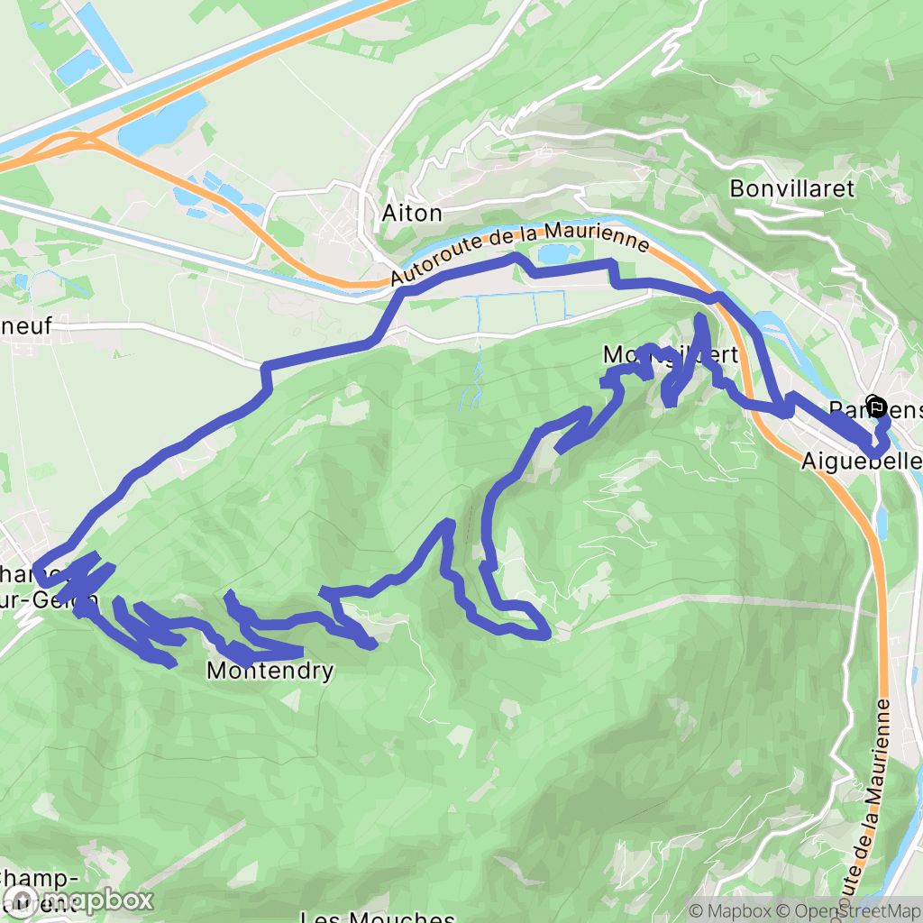 Val-d'Arc : carte du parcours de randonnée - France
