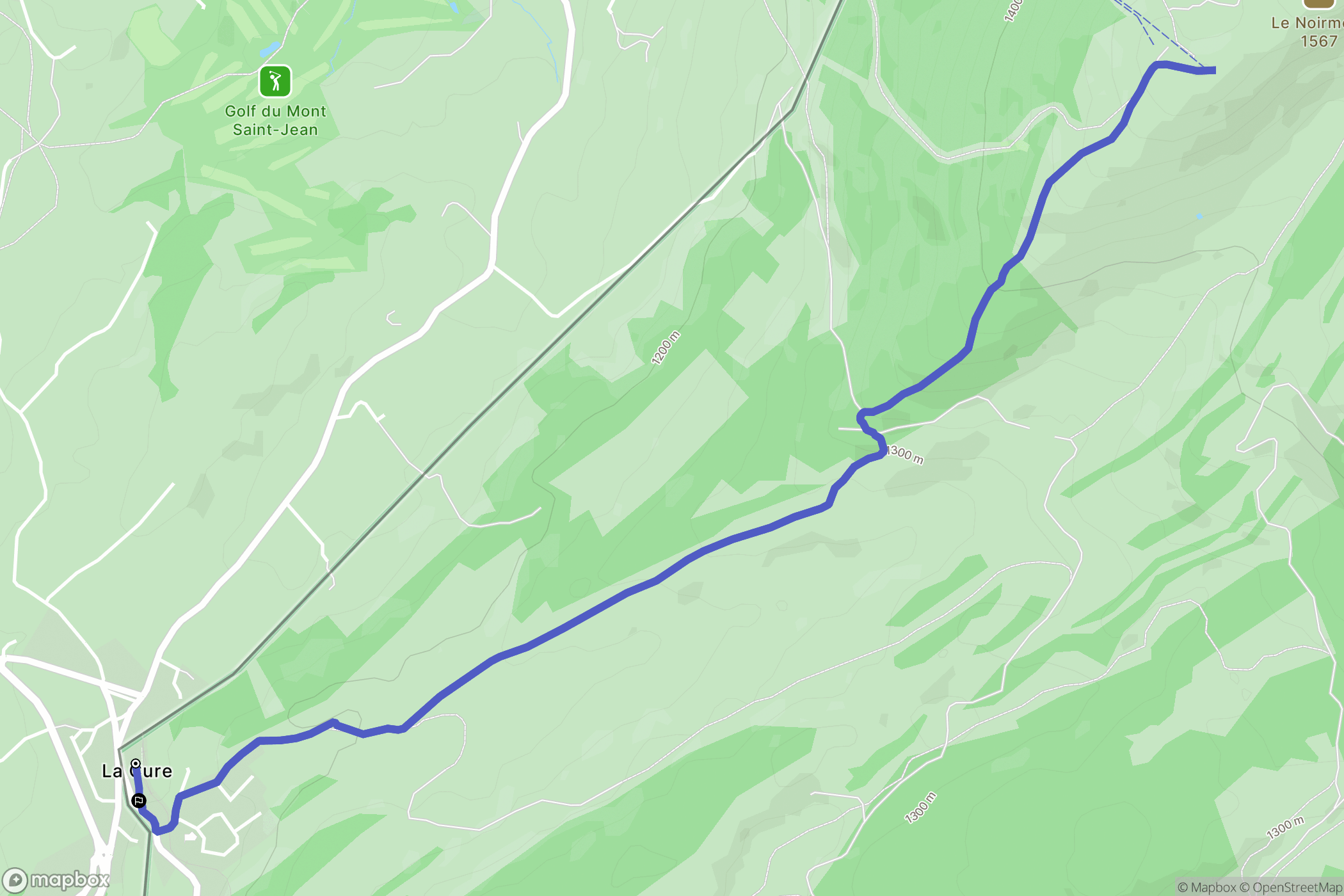 Saint-Cergue : carte du parcours de randonnée - France
