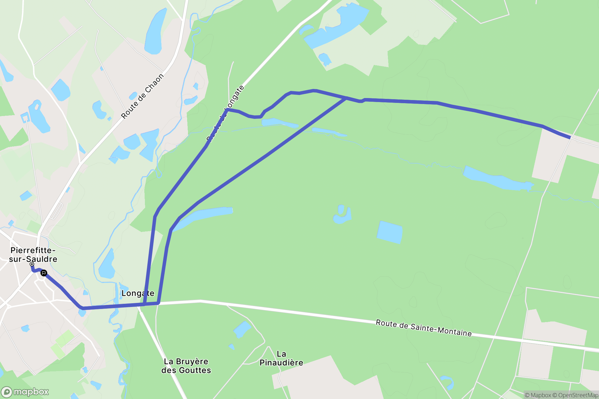 Pierrefitte-sur-Sauldre : carte du parcours de randonnée - France