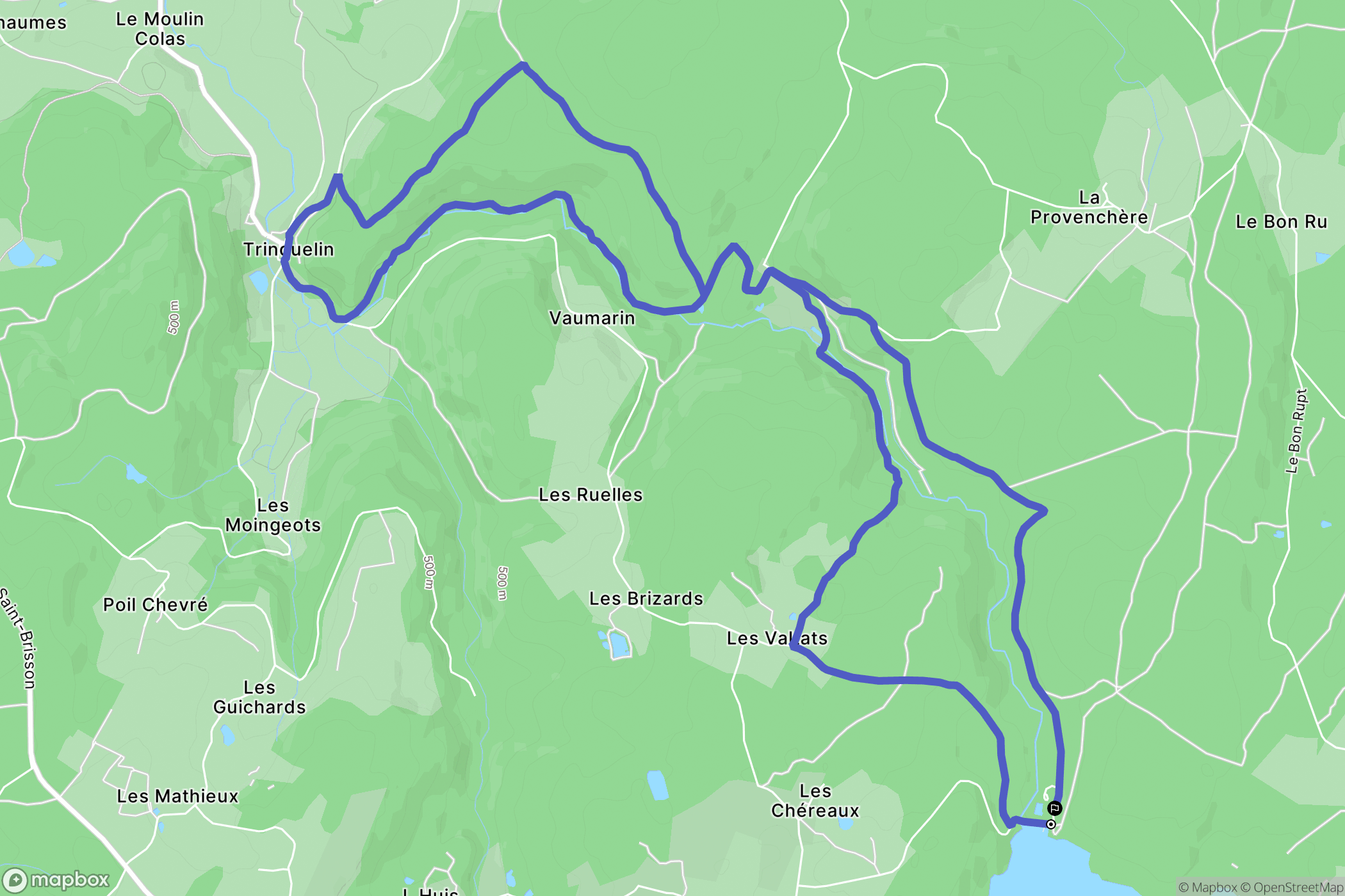 Saint-Agnan : carte du parcours de randonnée - France
