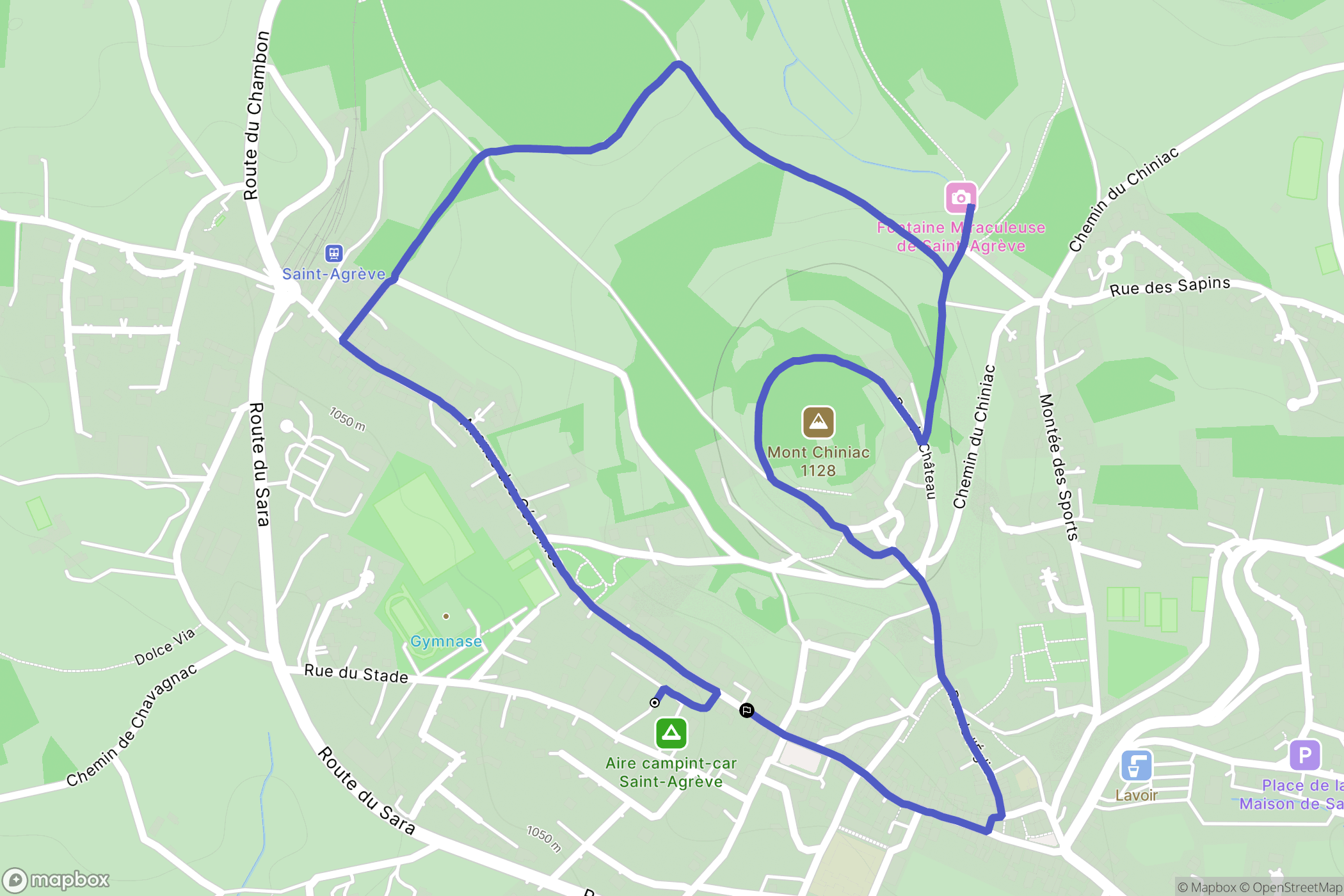 Saint-Agrève : carte du parcours de randonnée - France