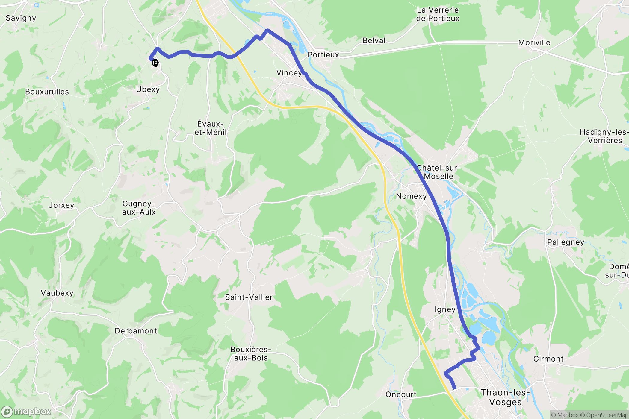 Brantigny : carte du parcours de randonnée - France