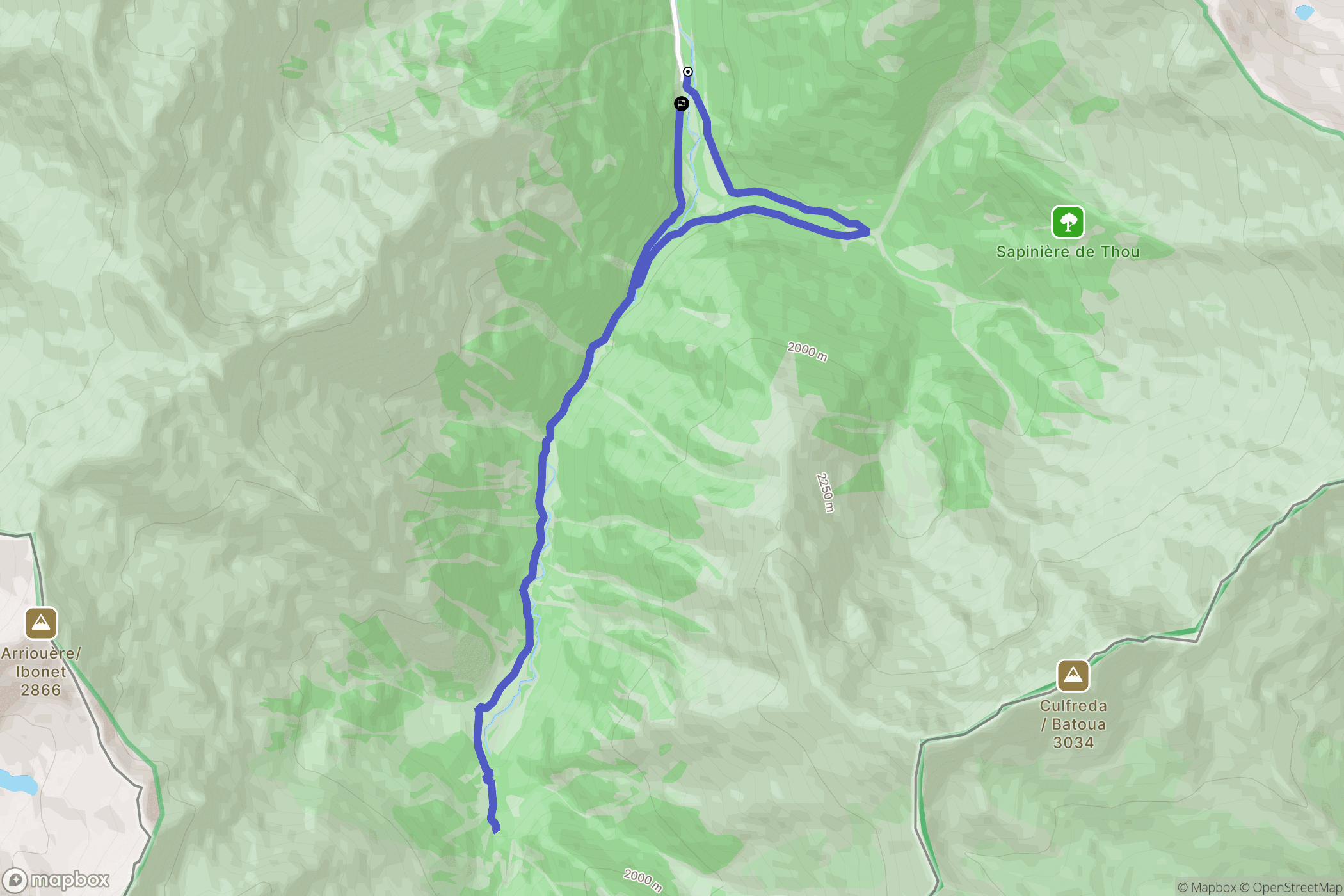 Saint-Lary-Soulan : carte du parcours de randonnée - France
