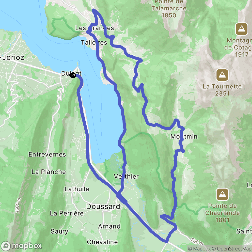 Duingt : carte du parcours de randonnée - France
