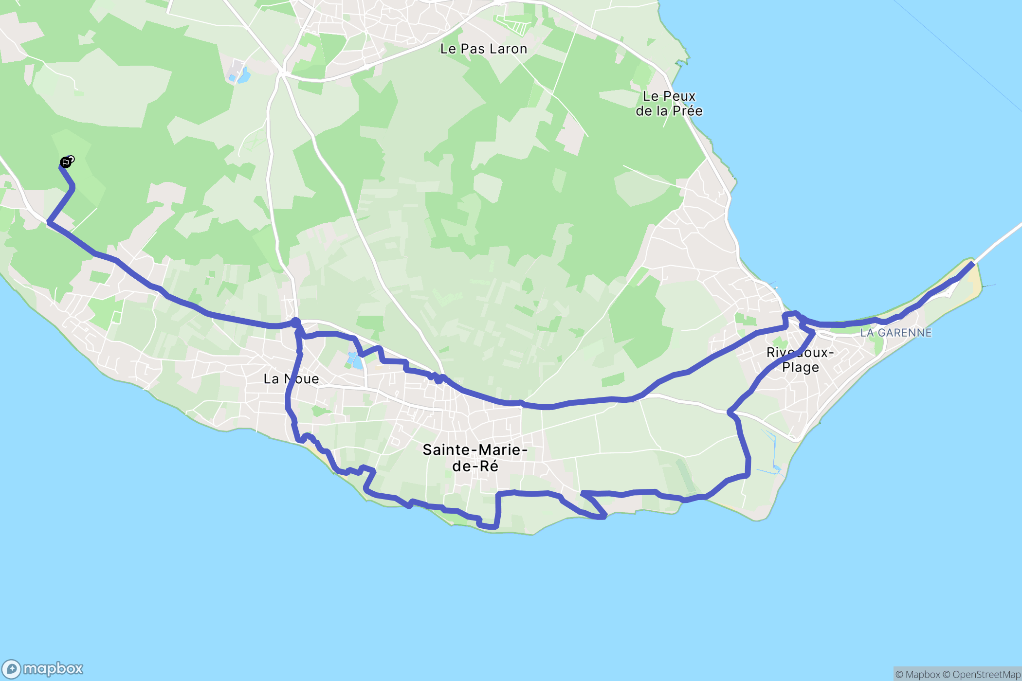 Le Bois-Plage-en-Ré : carte du parcours de randonnée - France