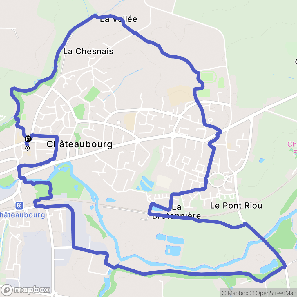 Châteaubourg : carte du parcours de randonnée - France