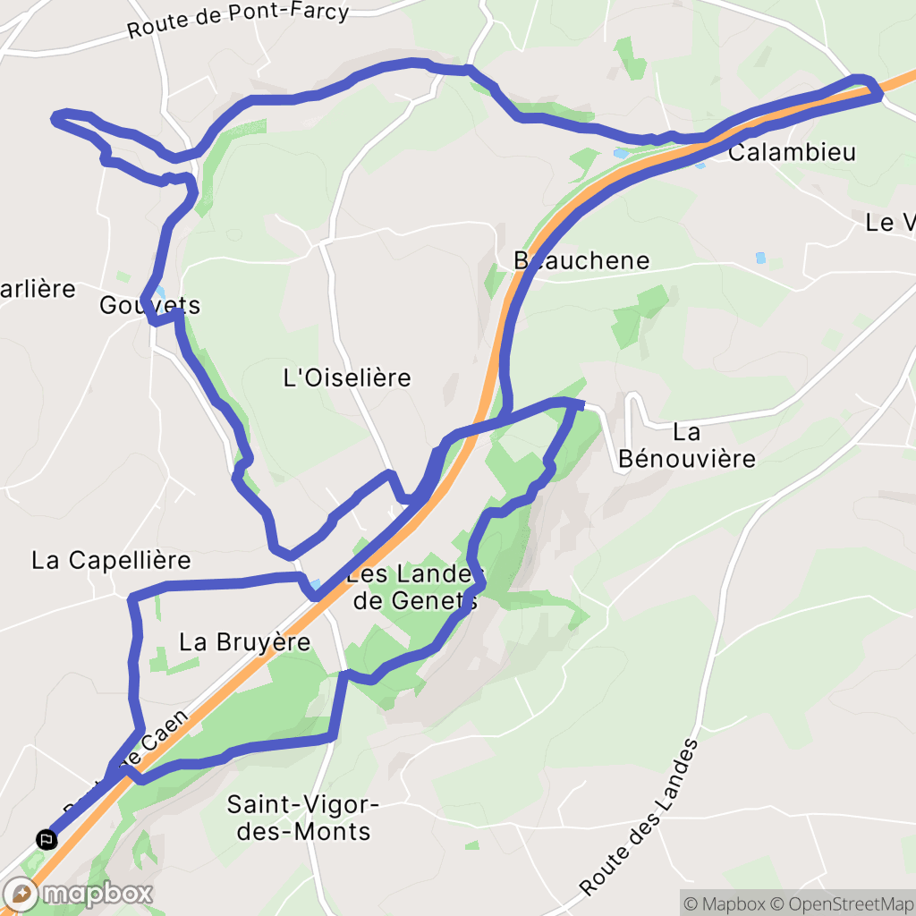 Gouvets : carte du parcours de randonnée - France