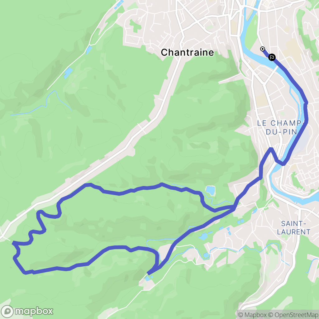 Épinal : carte du parcours de randonnée - France