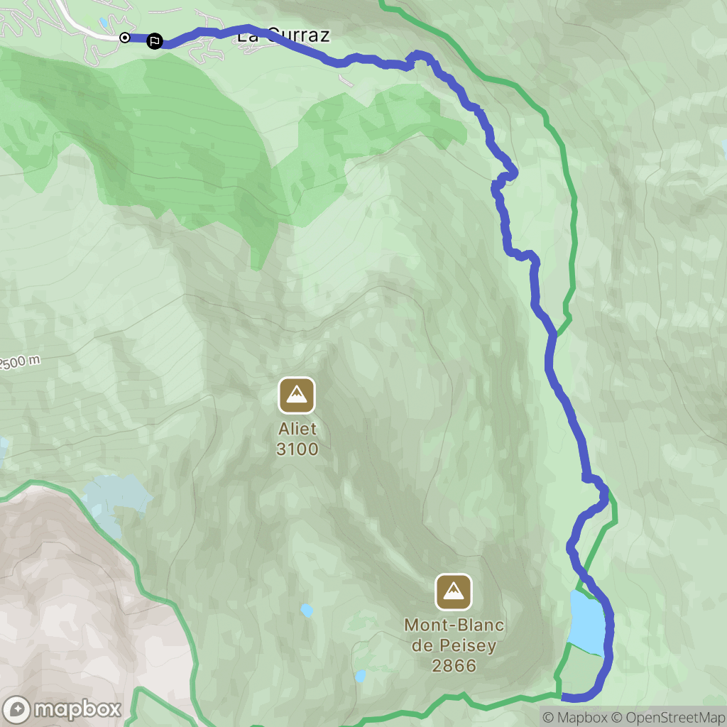 Peisey-Nancroix : carte du parcours de randonnée - France
