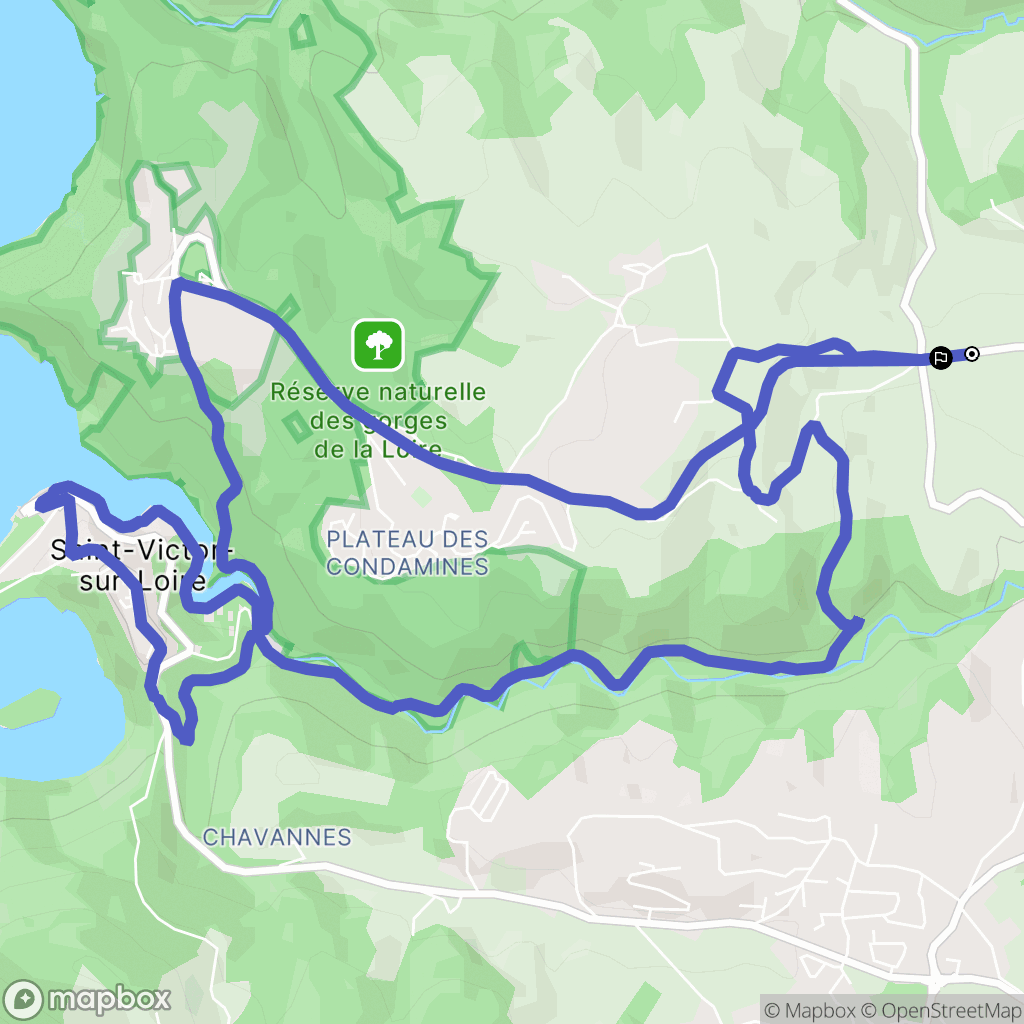 Saint-Étienne : carte du parcours de randonnée - France