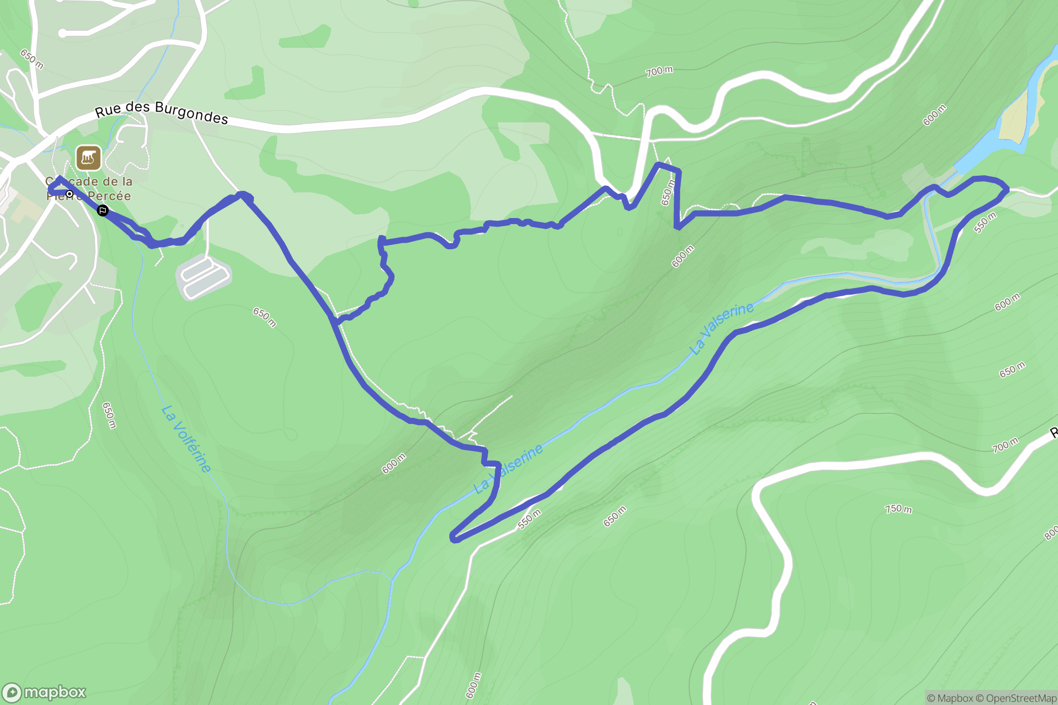 Champfromier : carte du parcours de randonnée - France