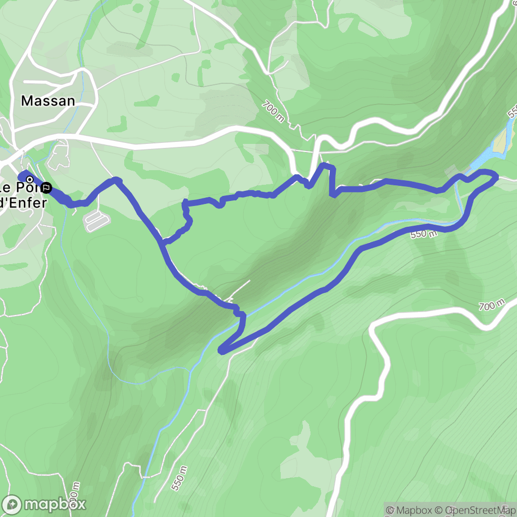 Champfromier : carte du parcours de randonnée - France