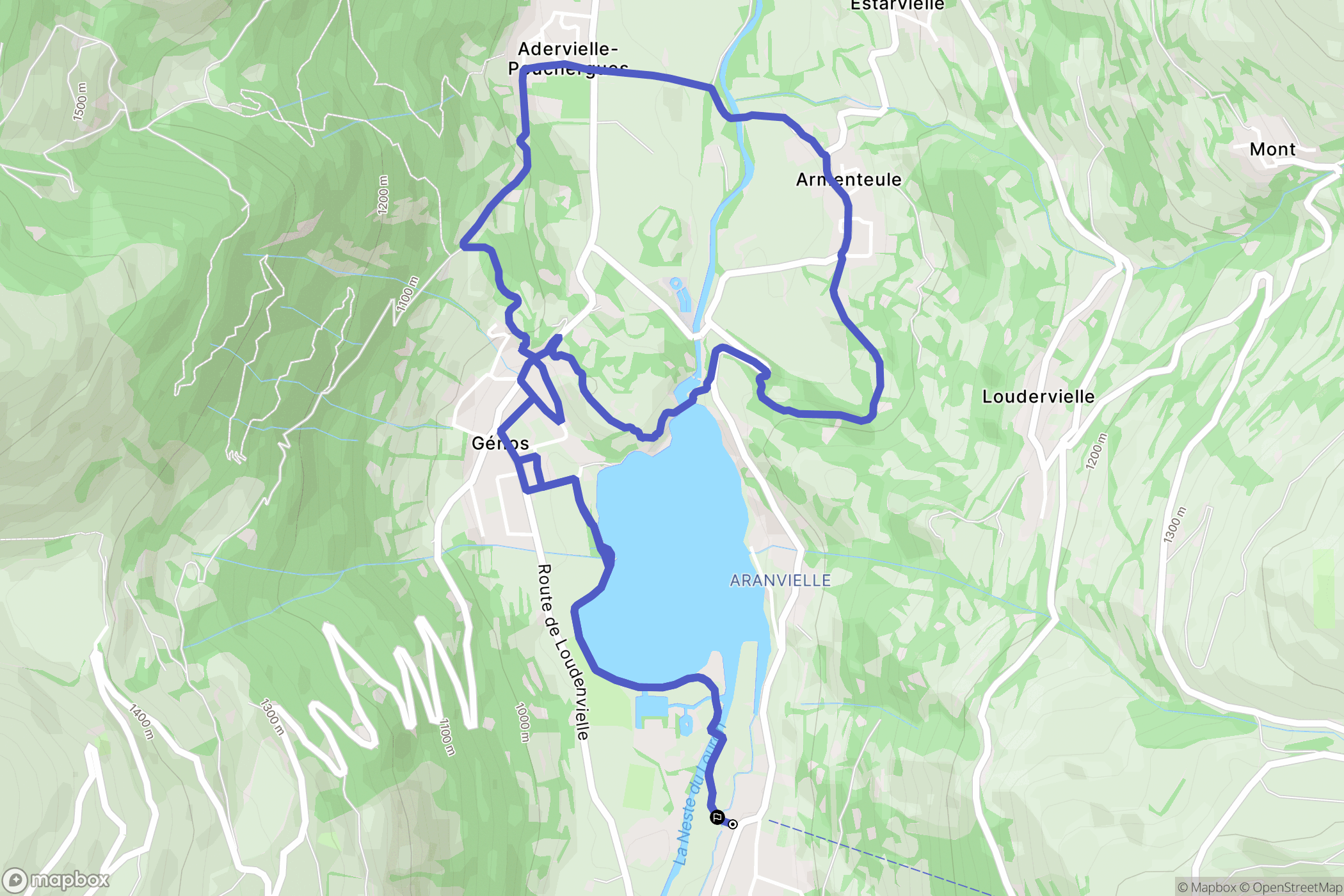 Loudenvielle : carte du parcours de randonnée - France