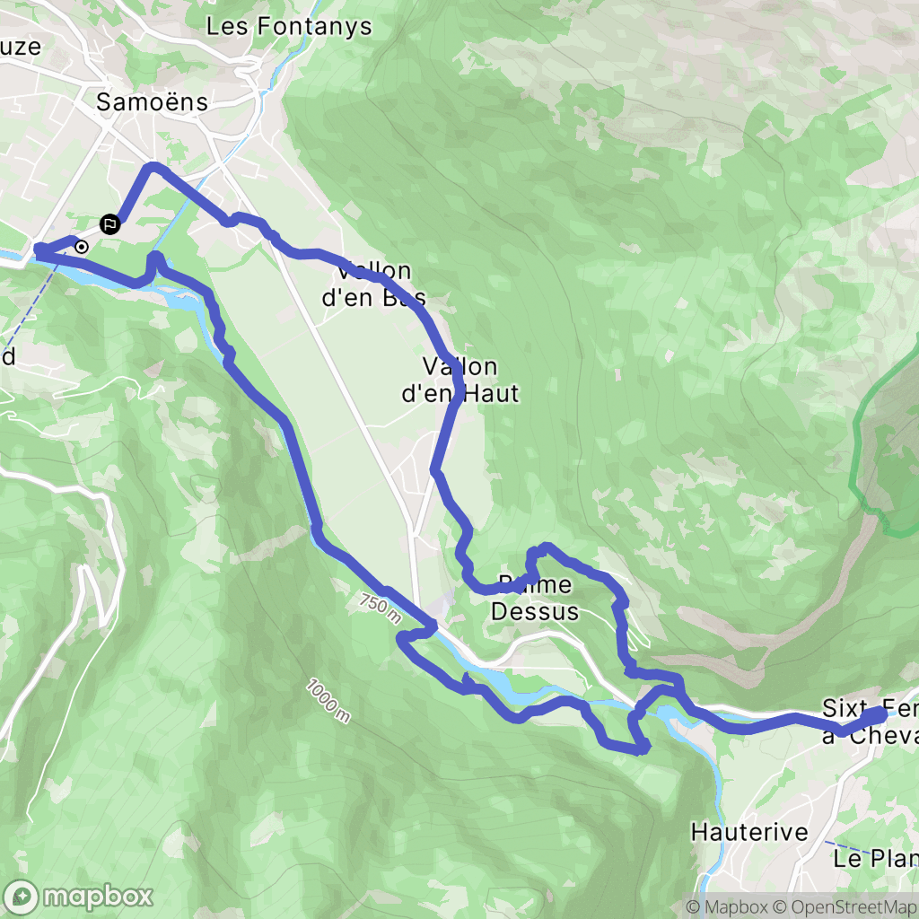 Samoëns : carte du parcours de randonnée - France