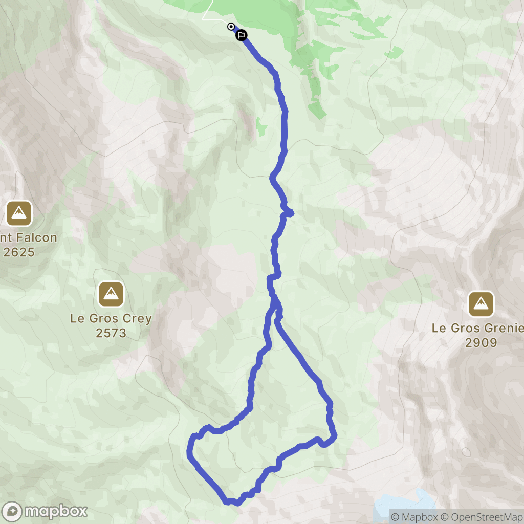 Albiez-Montrond : carte du parcours de randonnée - France