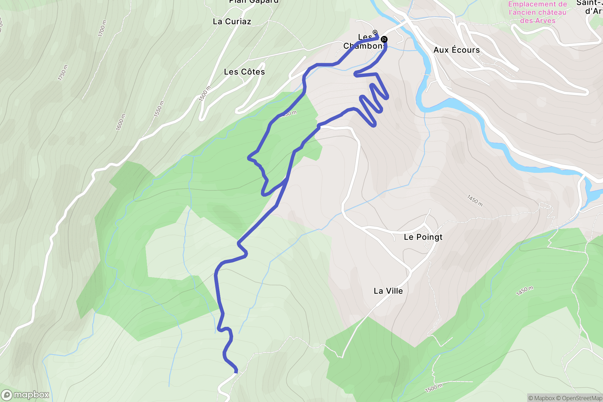 Saint-Jean-d'Arves : carte du parcours de randonnée - France