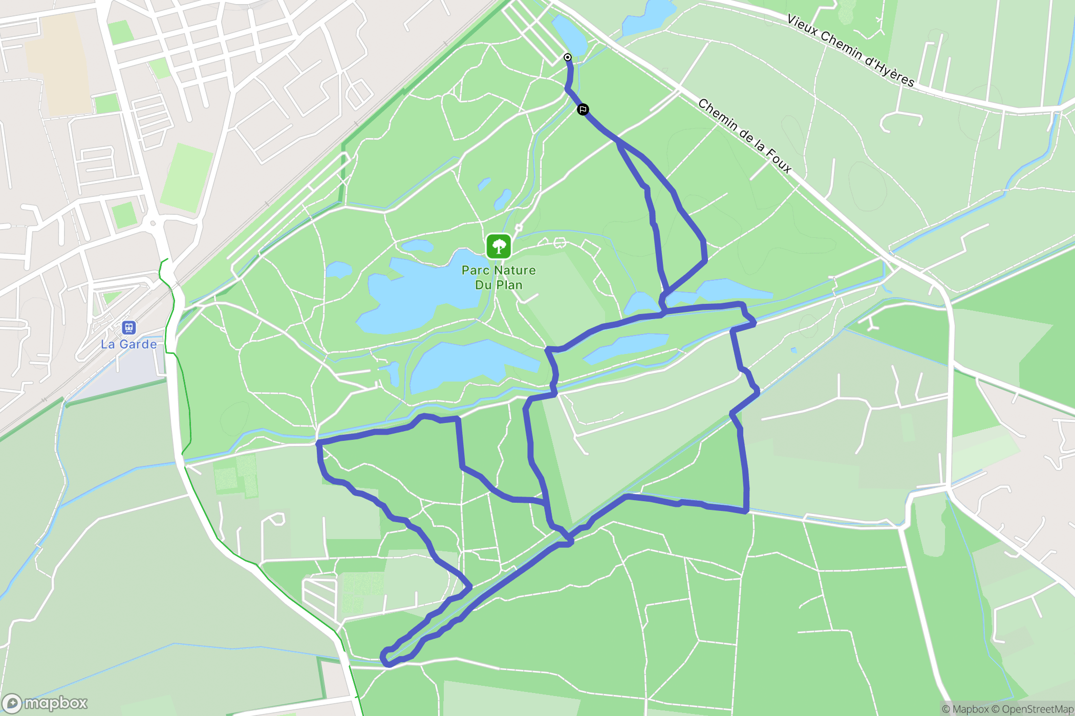 La Garde : carte du parcours de randonnée - France