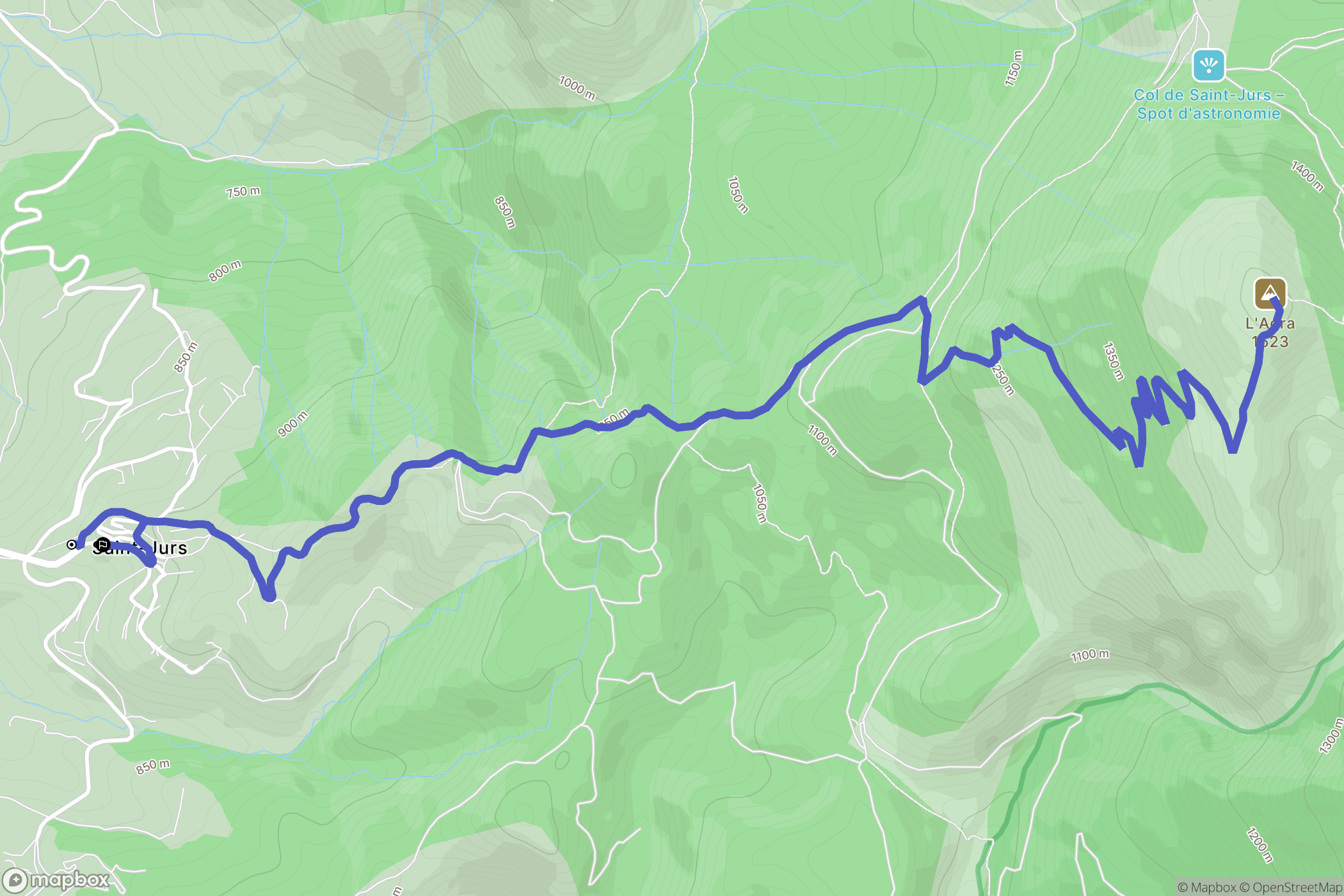 Saint-Jurs : carte du parcours de randonnée - France