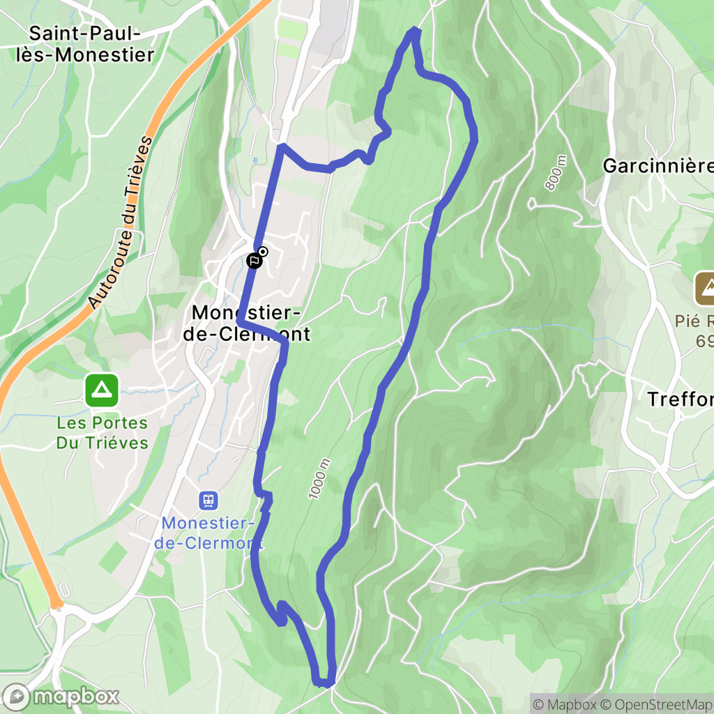 Monestier-de-Clermont : carte du parcours de randonnée - France
