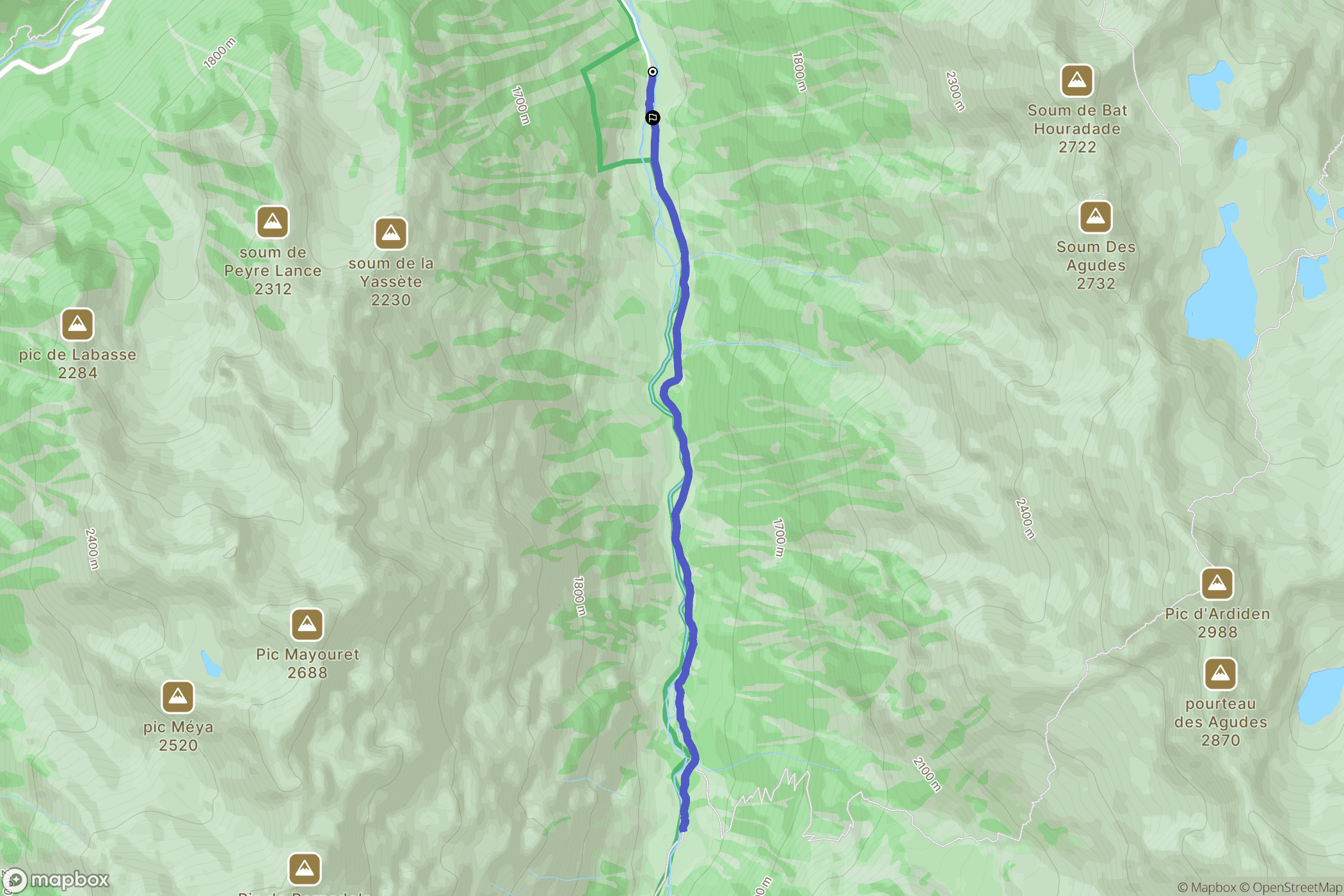 Cauterets : carte du parcours de randonnée - France