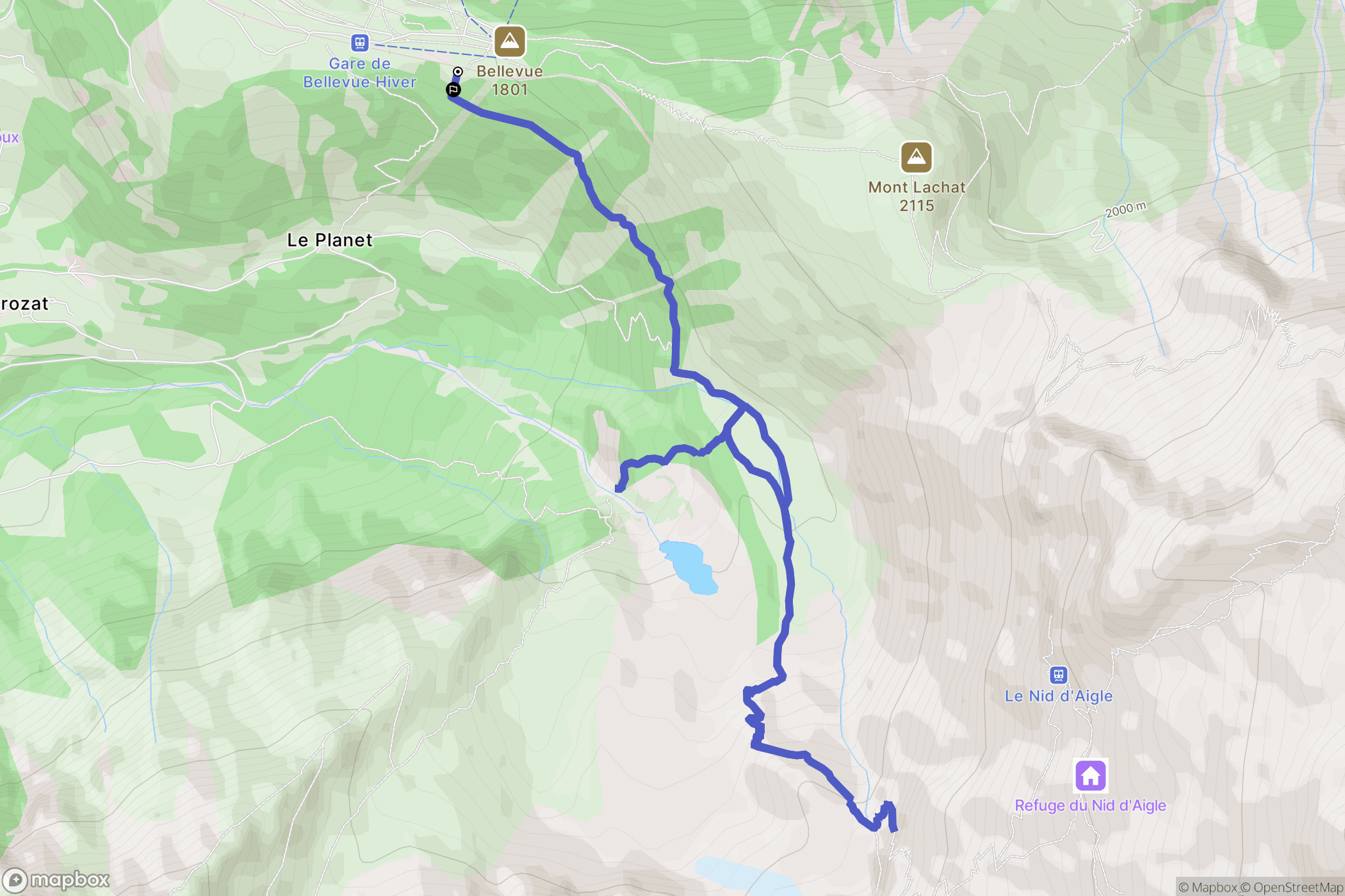 Saint-Gervais-les-Bains : carte du parcours de randonnée - France