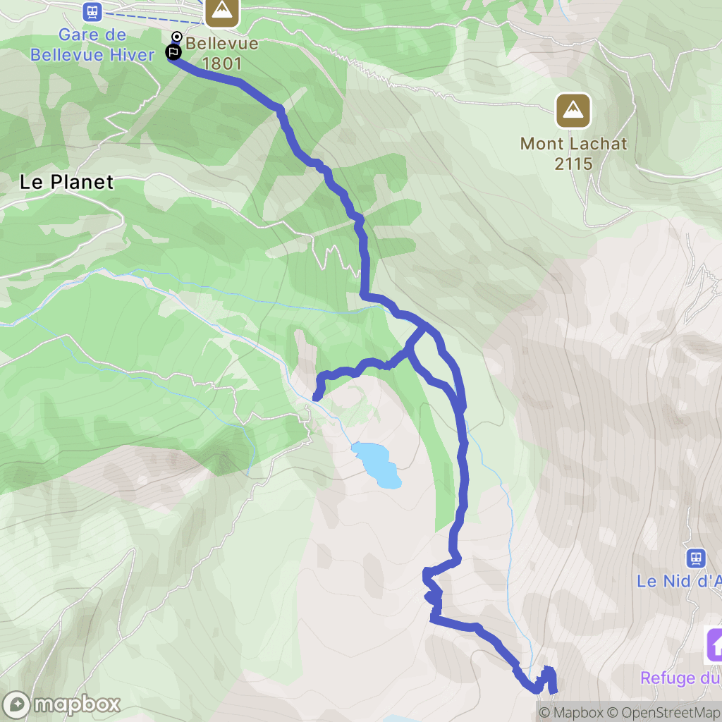 Saint-Gervais-les-Bains : carte du parcours de randonnée - France