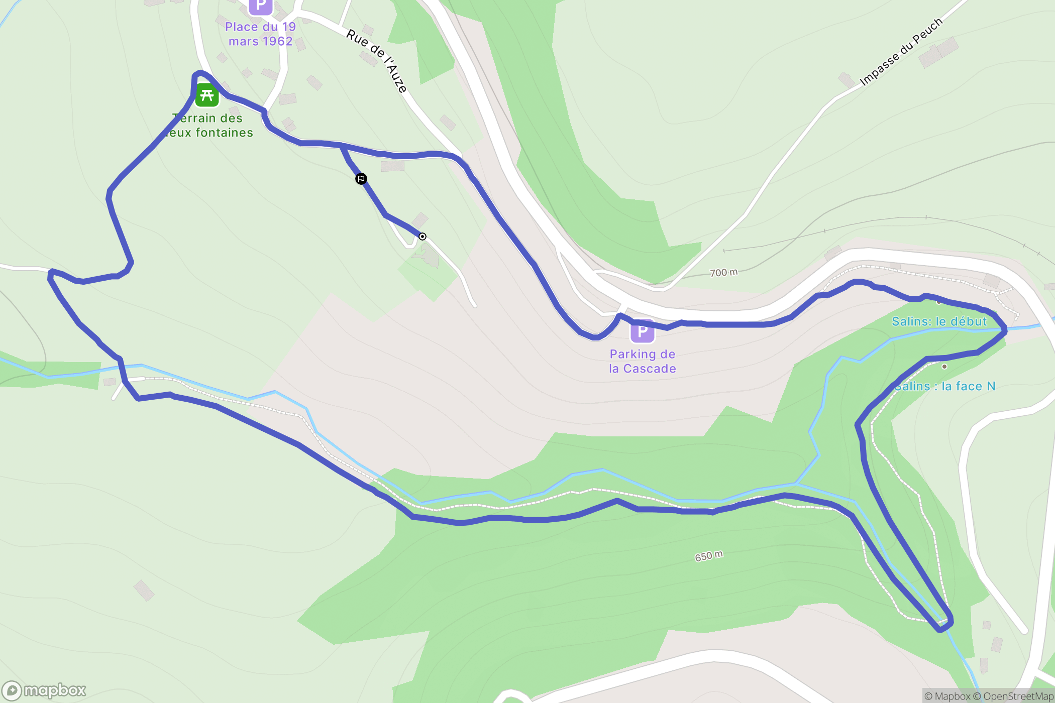 Salins : carte du parcours de randonnée - France