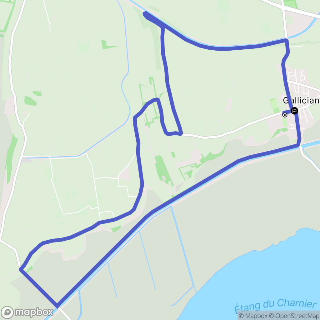 Vauvert : carte du parcours de randonnée - France
