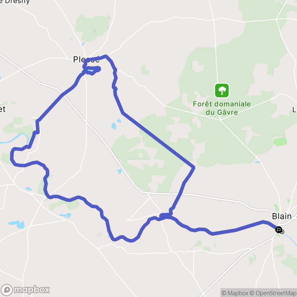 Blain : carte du parcours de randonnée - France