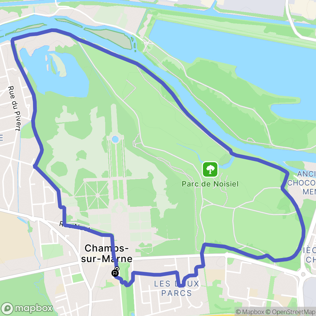 Champs-sur-Marne : carte du parcours de randonnée - France