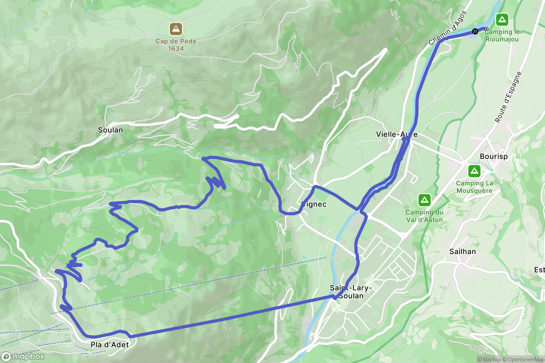 Bourisp : carte du parcours de randonnée - France