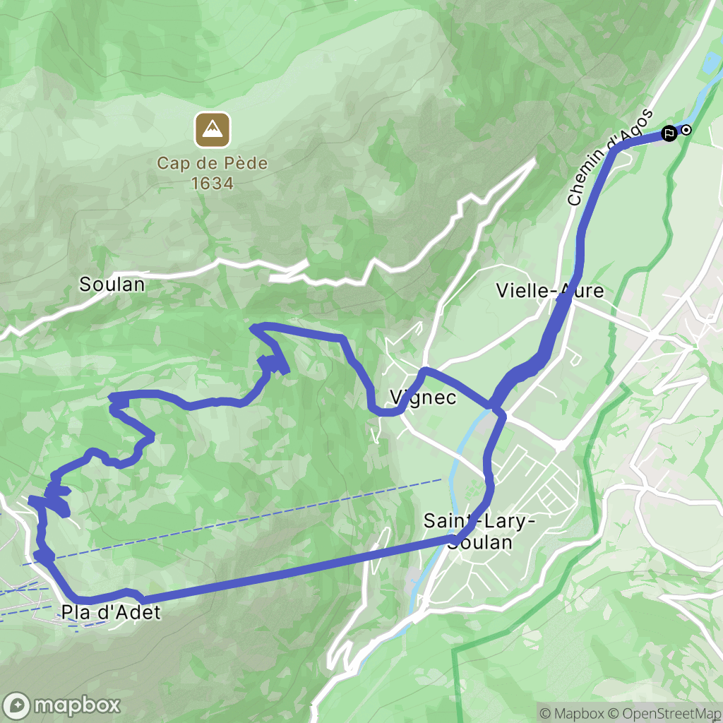 Bourisp : carte du parcours de randonnée - France