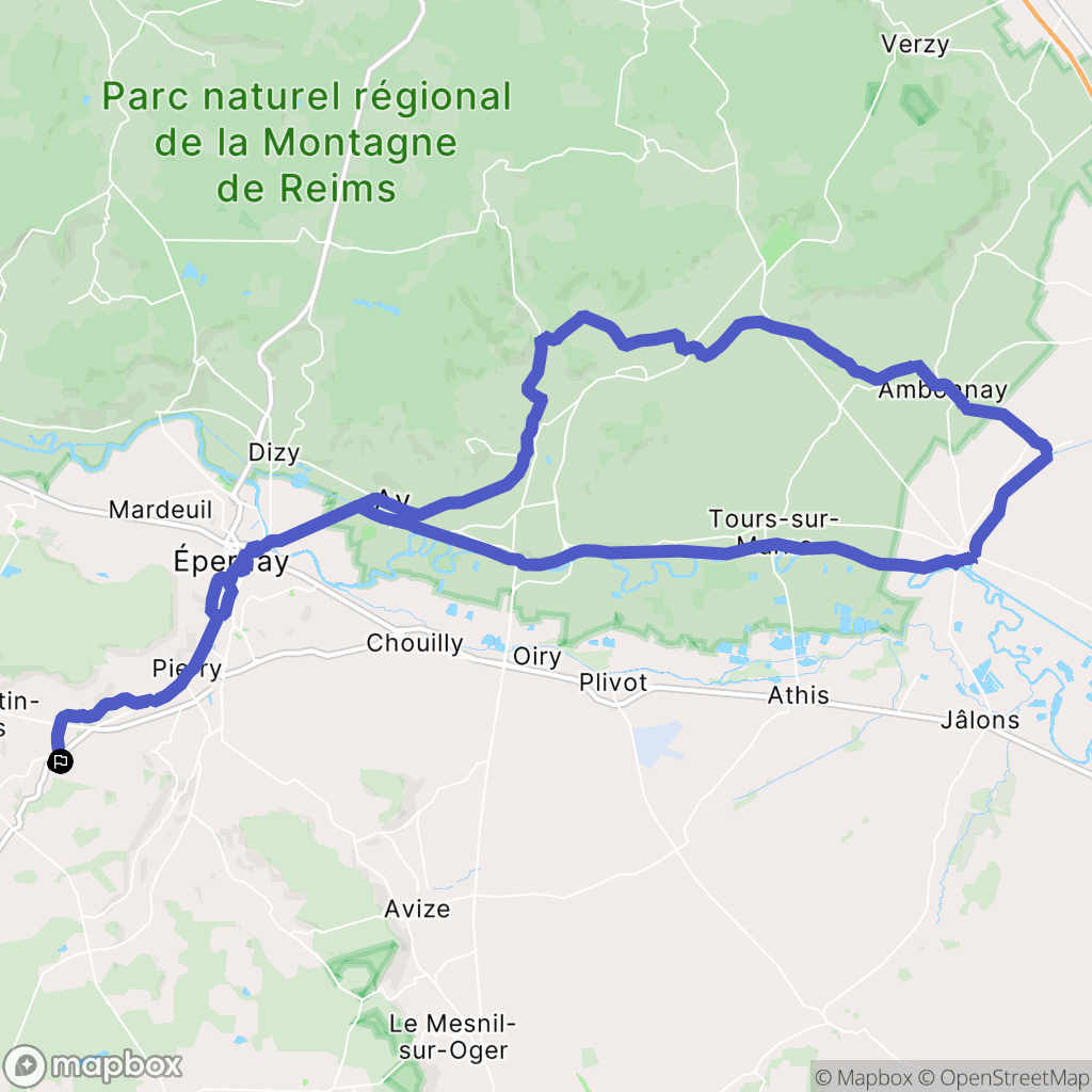 Brugny-Vaudancourt : carte du parcours de randonnée - France