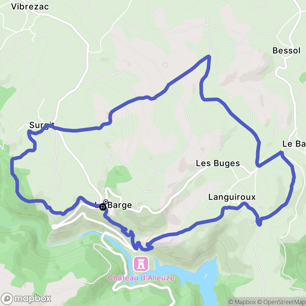 Alleuze : carte du parcours de randonnée - France