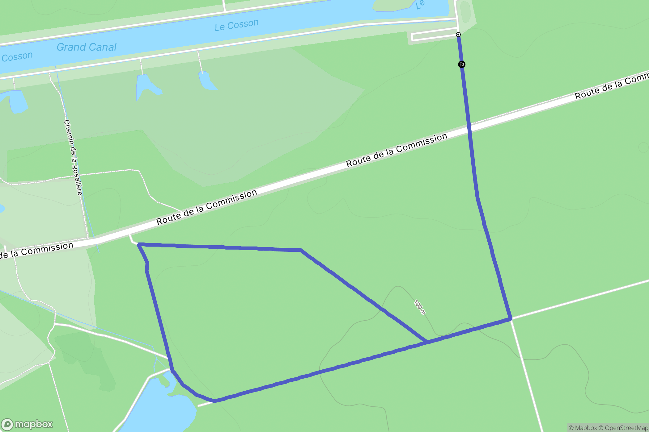 Chambord : carte du parcours de randonnée - France
