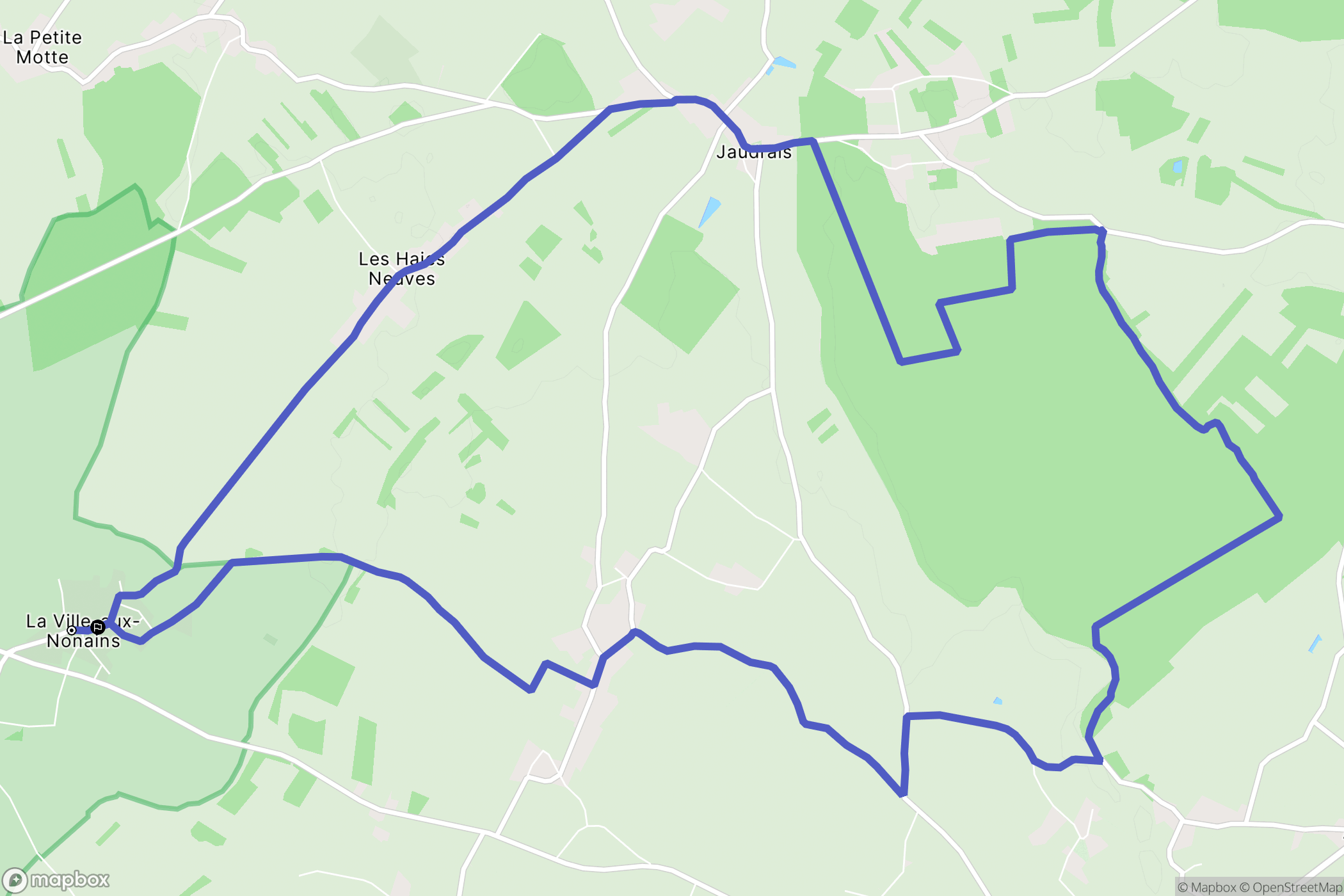 Senonches : carte du parcours de randonnée - France