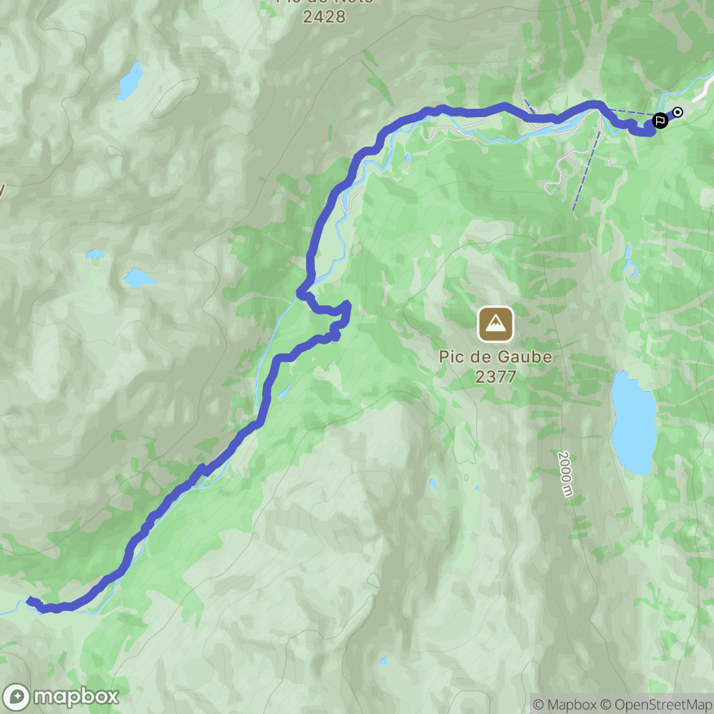Cauterets : carte du parcours de randonnée - France